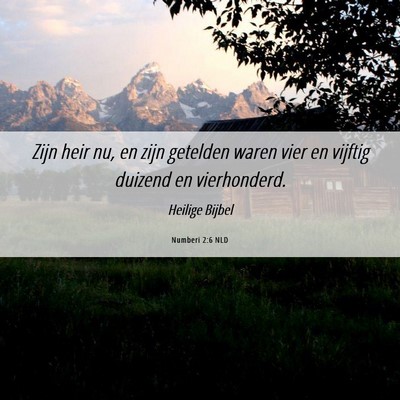 Picture 06 - Numberi 2:6 NLD - Zijn heir nu, en zijn getelden waren vier en - Bible Verse Picture