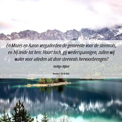 Picture 06 - Numberi 20:10 NLD - En Mozes en Aaron vergaderden de gemeente voor de - Bible Verse Picture