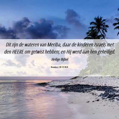 Picture 06 - Numberi 20:13 NLD - Dit zijn de wateren van Meriba, daar de kinderen - Bible Verse Picture