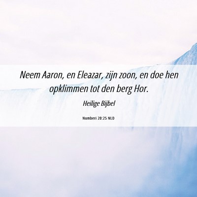 Picture 06 - Numberi 20:25 NLD - Neem Aaron, en Eleazar, zijn zoon, en doe hen - Bible Verse Picture
