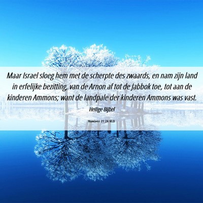 Picture 06 - Numberi 21:24 NLD - Maar Israel sloeg hem met de scherpte des - Bible Verse Picture