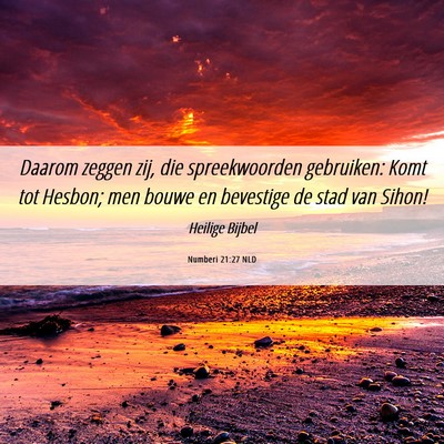 Picture 06 - Numberi 21:27 NLD - Daarom zeggen zij, die spreekwoorden gebruiken: - Bible Verse Picture
