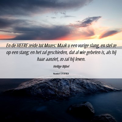 Picture 06 - Numberi 21:8 NLD - En de HEERE zeide tot Mozes: Maak u een vurige - Bible Verse Picture