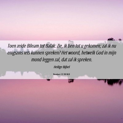 Picture 06 - Numberi 22:38 NLD - Toen zeide Bileam tot Balak: Zie, ik ben tot u - Bible Verse Picture