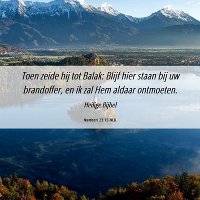 Picture 06 - Numberi 23:15 NLD - Toen zeide hij tot Balak: Blijf hier staan bij uw - Bible Verse Picture