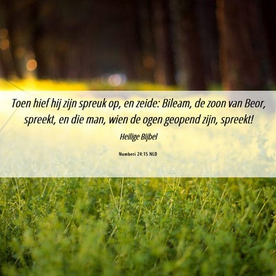 Picture 06 - Numberi 24:15 NLD - Toen hief hij zijn spreuk op, en zeide: Bileam, - Bible Verse Picture
