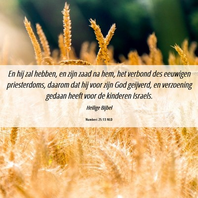 Picture 06 - Numberi 25:13 NLD - En hij zal hebben, en zijn zaad na hem, het - Bible Verse Picture
