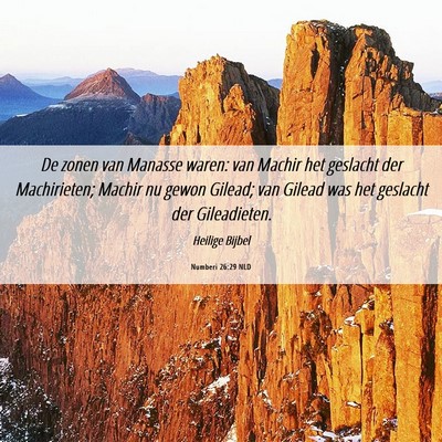 Picture 06 - Numberi 26:29 NLD - De zonen van Manasse waren: van Machir het - Bible Verse Picture