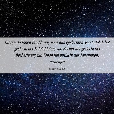 Picture 06 - Numberi 26:35 NLD - Dit zijn de zonen van Efraim, naar hun - Bible Verse Picture