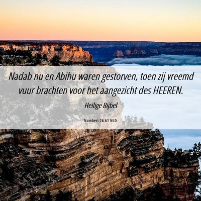 Picture 06 - Numberi 26:61 NLD - Nadab nu en Abihu waren gestorven, toen zij - Bible Verse Picture