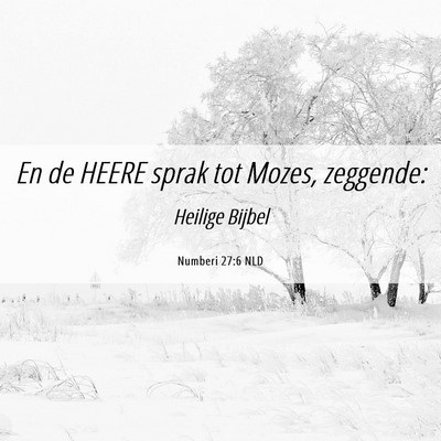 Picture 06 - Numberi 27:6 NLD - En de HEERE sprak tot Mozes, - Bible Verse Picture