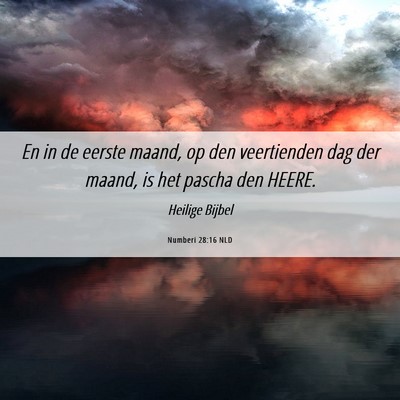 Picture 06 - Numberi 28:16 NLD - En in de eerste maand, op den veertienden dag der - Bible Verse Picture