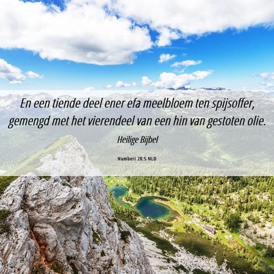 Picture 06 - Numberi 28:5 NLD - En een tiende deel ener efa meelbloem ten - Bible Verse Picture