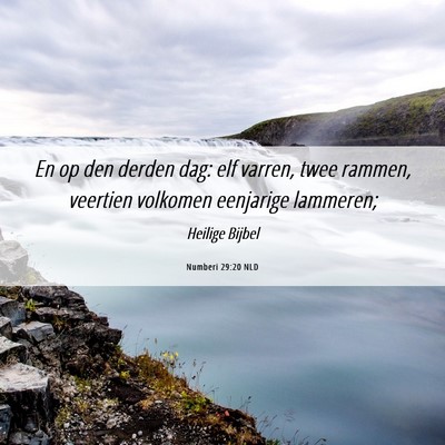 Picture 06 - Numberi 29:20 NLD - En op den derden dag: elf varren, twee rammen, - Bible Verse Picture