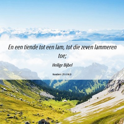 Picture 06 - Numberi 29:4 NLD - En een tiende tot een lam, tot die zeven lammeren - Bible Verse Picture