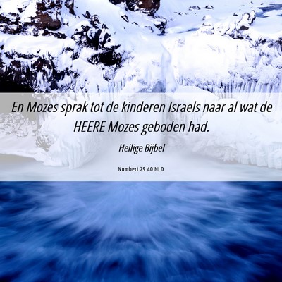 Picture 06 - Numberi 29:40 NLD - En Mozes sprak tot de kinderen Israels naar al - Bible Verse Picture