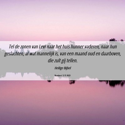 Picture 06 - Numberi 3:15 NLD - Tel de zonen van Levi naar het huis hunner - Bible Verse Picture