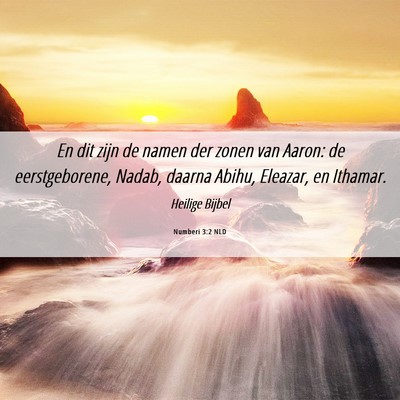 Picture 06 - Numberi 3:2 NLD - En dit zijn de namen der zonen van Aaron: de - Bible Verse Picture
