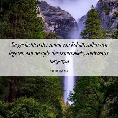 Picture 06 - Numberi 3:29 NLD - De geslachten der zonen van Kohath zullen zich - Bible Verse Picture