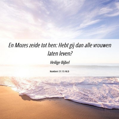 Picture 06 - Numberi 31:15 NLD - En Mozes zeide tot hen: Hebt gij dan alle vrouwen - Bible Verse Picture