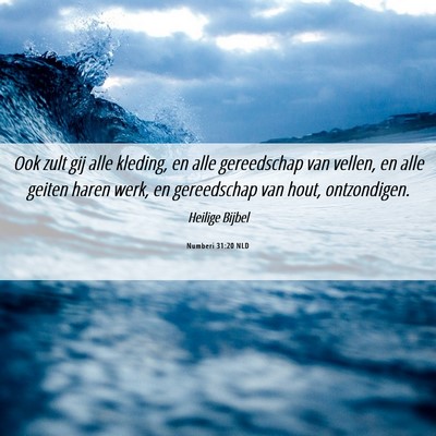 Picture 06 - Numberi 31:20 NLD - Ook zult gij alle kleding, en alle gereedschap - Bible Verse Picture