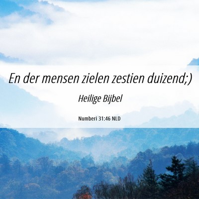 Picture 06 - Numberi 31:46 NLD - En der mensen zielen zestien - Bible Verse Picture