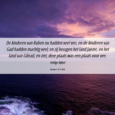 Picture 06 - Numberi 32:1 NLD - De kinderen van Ruben nu hadden veel vee, en de - Bible Verse Picture