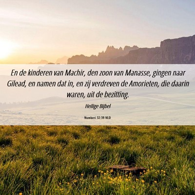 Picture 06 - Numberi 32:39 NLD - En de kinderen van Machir, den zoon van Manasse, - Bible Verse Picture