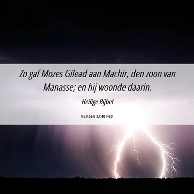 Picture 06 - Numberi 32:40 NLD - Zo gaf Mozes Gilead aan Machir, den zoon van - Bible Verse Picture