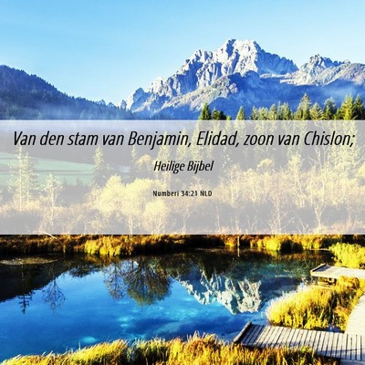 Picture 06 - Numberi 34:21 NLD - Van den stam van Benjamin, Elidad, zoon van - Bible Verse Picture