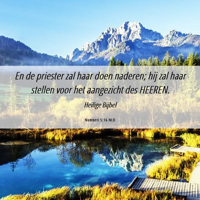 Picture 06 - Numberi 5:16 NLD - En de priester zal haar doen naderen; hij zal - Bible Verse Picture