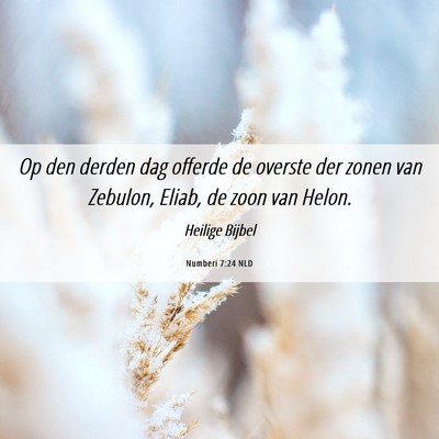 Picture 06 - Numberi 7:24 NLD - Op den derden dag offerde de overste der zonen - Bible Verse Picture