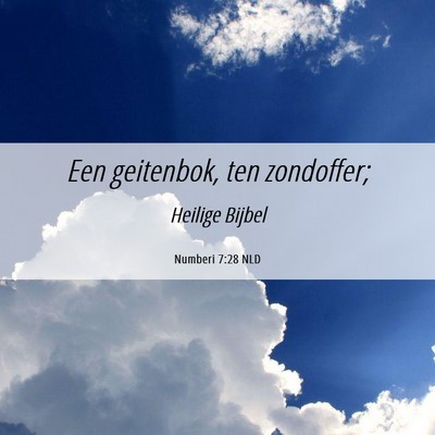Picture 06 - Numberi 7:28 NLD - Een geitenbok, ten - Bible Verse Picture
