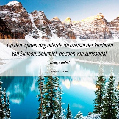 Picture 06 - Numberi 7:36 NLD - Op den vijfden dag offerde de overste der - Bible Verse Picture