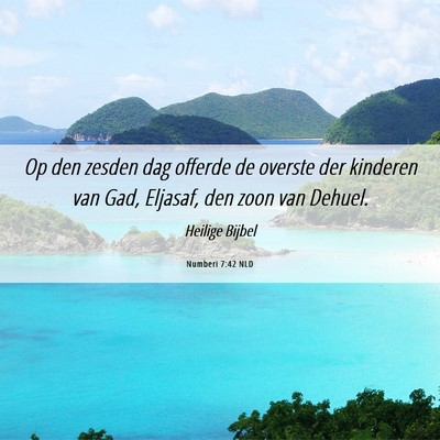 Picture 06 - Numberi 7:42 NLD - Op den zesden dag offerde de overste der kinderen - Bible Verse Picture