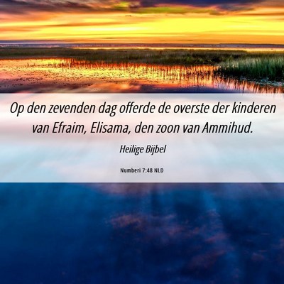 Picture 06 - Numberi 7:48 NLD - Op den zevenden dag offerde de overste der - Bible Verse Picture