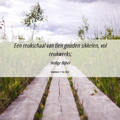 Picture 06 - Numberi 7:56 NLD - Een reukschaal van tien gouden sikkelen, vol - Bible Verse Picture