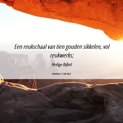 Picture 06 - Numberi 7:68 NLD - Een reukschaal van tien gouden sikkelen, vol - Bible Verse Picture