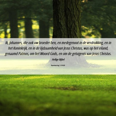 Picture 06 - Openbaring 1:9 NLD - Ik, Johannes, die ook uw broeder ben, en - Bible Verse Picture