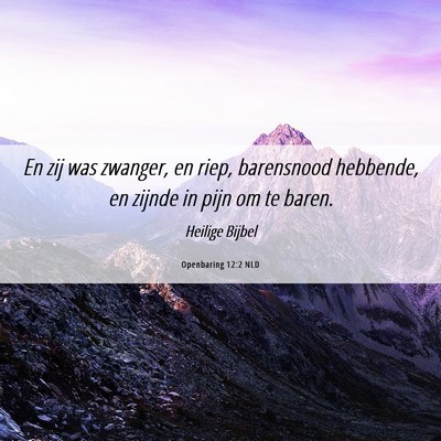 Picture 06 - Openbaring 12:2 NLD - En zij was zwanger, en riep, barensnood hebbende, - Bible Verse Picture