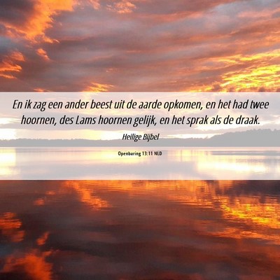 Picture 06 - Openbaring 13:11 NLD - En ik zag een ander beest uit de aarde opkomen, - Bible Verse Picture