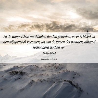 Picture 06 - Openbaring 14:20 NLD - En de wijnpersbak werd buiten de stad getreden, - Bible Verse Picture