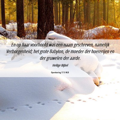 Picture 06 - Openbaring 17:5 NLD - En op haar voorhoofd was een naam geschreven, - Bible Verse Picture