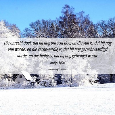 Picture 06 - Openbaring 22:11 NLD - Die onrecht doet, dat hij nog onrecht doe; en die - Bible Verse Picture