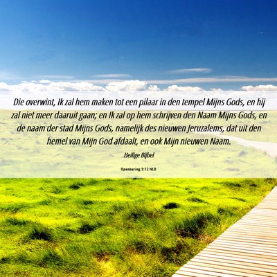Picture 06 - Openbaring 3:12 NLD - Die overwint, Ik zal hem maken tot een pilaar in - Bible Verse Picture
