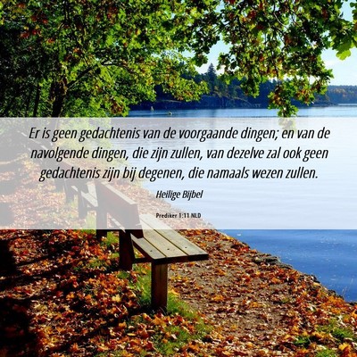 Picture 06 - Prediker 1:11 NLD - Er is geen gedachtenis van de voorgaande dingen; - Bible Verse Picture