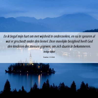 Picture 06 - Prediker 1:13 NLD - En ik begaf mijn hart om met wijsheid te - Bible Verse Picture