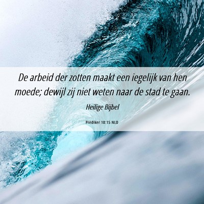 Picture 06 - Prediker 10:15 NLD - De arbeid der zotten maakt een iegelijk van hen - Bible Verse Picture