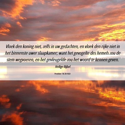 Picture 06 - Prediker 10:20 NLD - Vloek den koning niet, zelfs in uw gedachten, en - Bible Verse Picture