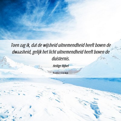 Picture 06 - Prediker 2:13 NLD - Toen zag ik, dat de wijsheid uitnemendheid heeft - Bible Verse Picture